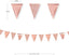 30 Ft Rose Gold Double Sided Glitter Metallic Paper Triangle Flag Pennant Bunting Banner