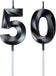 Black 50th Birthday Candles, Number 50 Cake Topper for Men Birthday Decorations Party Decoration