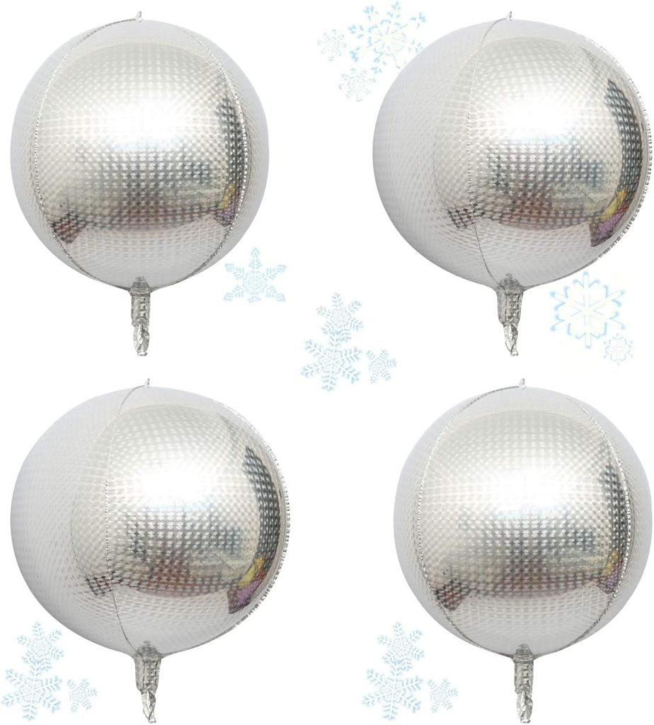 New Style 16" Orb Foil Balloons 4pcs-Holographic Laser Steel Ball Pattern