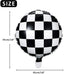 Balloon Aluminum Foil Balloon Black and White Checkered Balloon Racing Theme Party Decorations, 18 Inches (12)