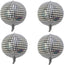 4Pcs 22inch Silver Laser Disco Ball Balloon Hangable, Helium Inflable