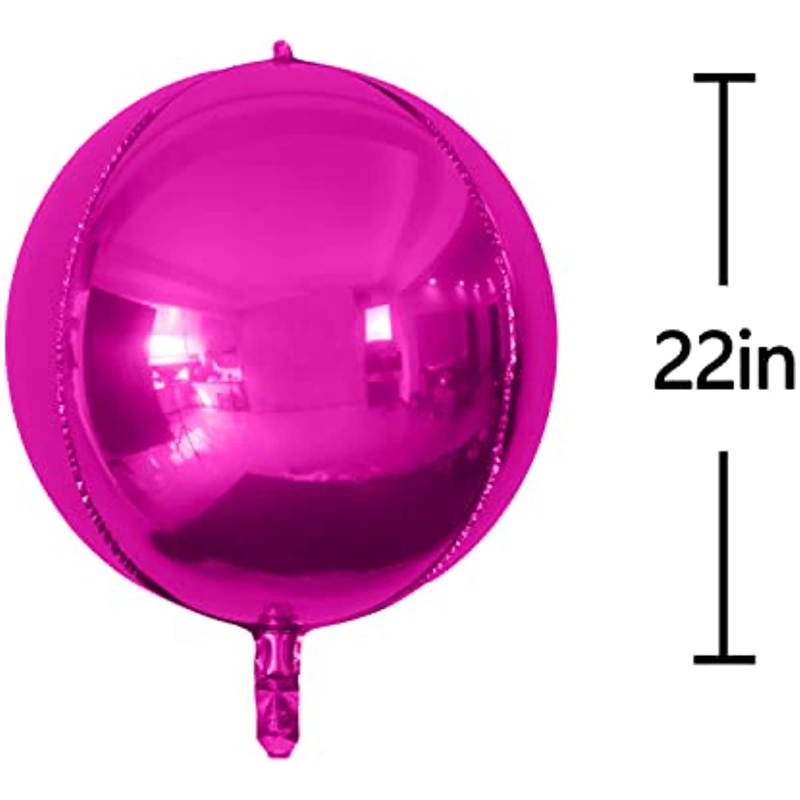 4pcs Giant Hot Pink 4D Foil Balloons, 22 Inches