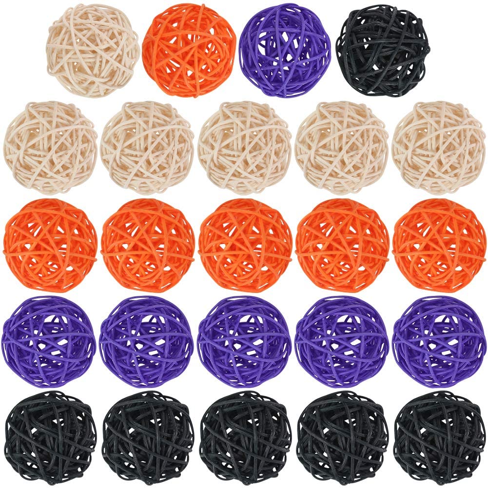 Decorative Rattan Balls for Bowl Centerpiece, Bird Toys, Table Decoration, 24PCS Rattan Balls Wicker Balls Decorative Twig Orbs Spheres Bowl Fillers Vase Fillers Home Decor