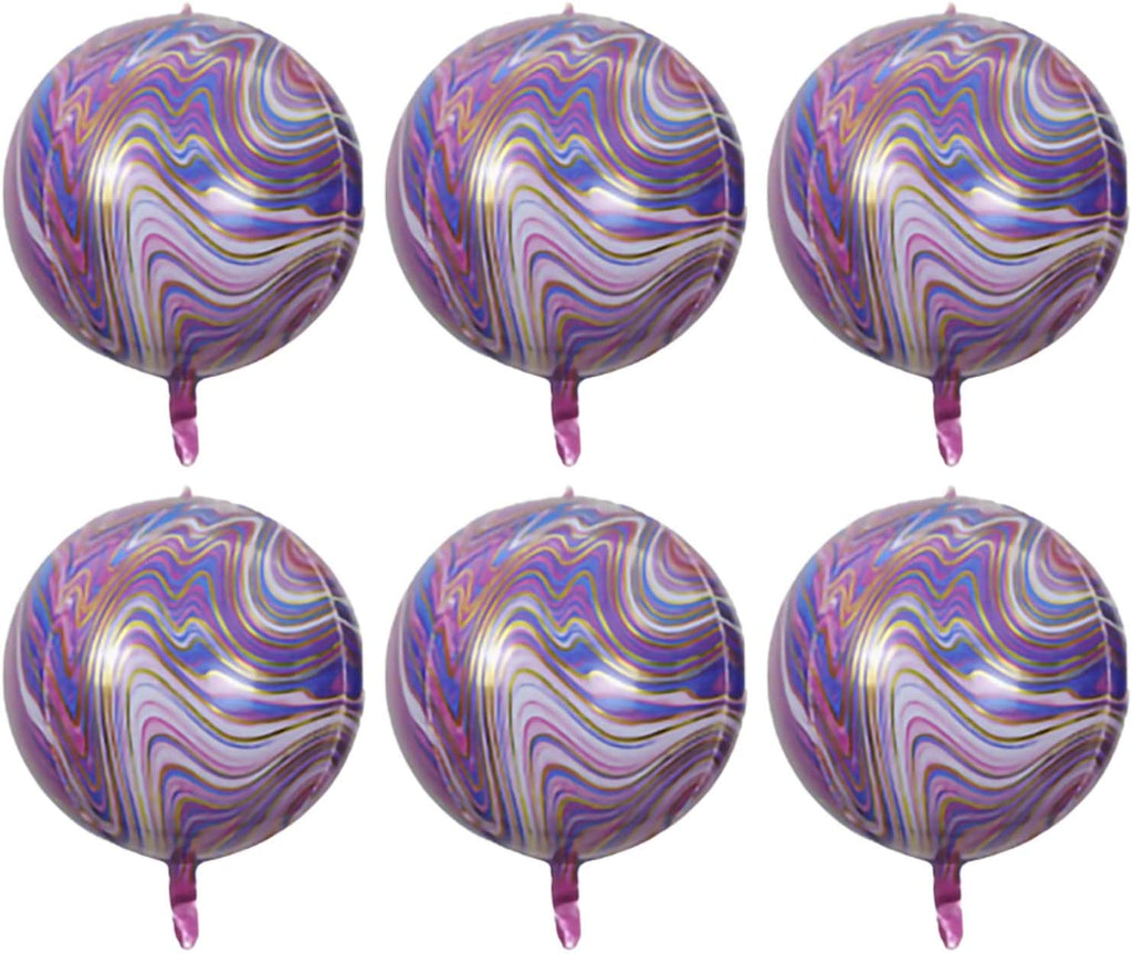 Marble Agate Balloon 6 Pieces 20" 4D Aluminum Foil Balloon