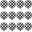 Balloon Aluminum Foil Balloon Black and White Checkered Balloon Racing Theme Party Decorations, 18 Inches (12)