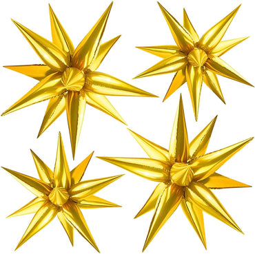 Golden Star Balloon Metal Star Aluminum Foil Cone Balloon(50 pieces)