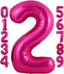 40 Inch Hot Pink Number 1 Balloon Large Size Jumbo Digit Mylar Foil Helium Bright Pink Balloons for Birthday Party Celebration Decorations Graduations Anniversary Baby Shower Photo Shoot