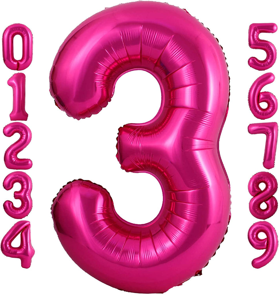 40 Inch Hot Pink Number 1 Balloon Large Size Jumbo Digit Mylar Foil Helium Bright Pink Balloons for Birthday Party Celebration Decorations Graduations Anniversary Baby Shower Photo Shoot