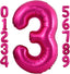 40 Inch Hot Pink Number 1 Balloon Large Size Jumbo Digit Mylar Foil Helium Bright Pink Balloons for Birthday Party Celebration Decorations Graduations Anniversary Baby Shower Photo Shoot