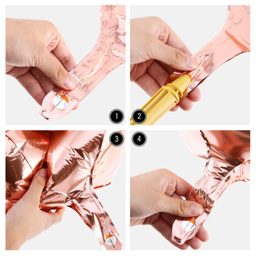 6 Count 18inch Rose Gold Round Sphere Shaped, Rose Gold, Helium Inflable