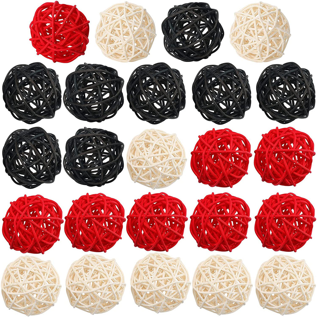 Decorative Rattan Balls for Bowl Centerpiece, Bird Toys, Table Decoration, 24PCS Rattan Balls Wicker Balls Decorative Twig Orbs Spheres Bowl Fillers Vase Fillers Home Decor