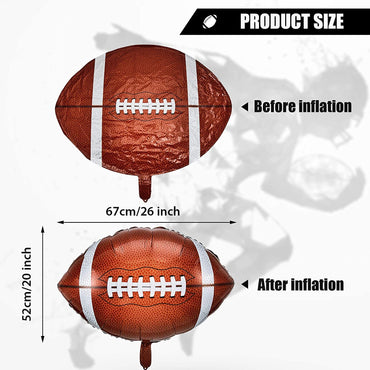 Football Balloons Football Mylar Party Balloons Football Shaped Aluminum Foil Balloons for Sport Themed Football Themed Birthday Party Decor, 22 Inch (4)