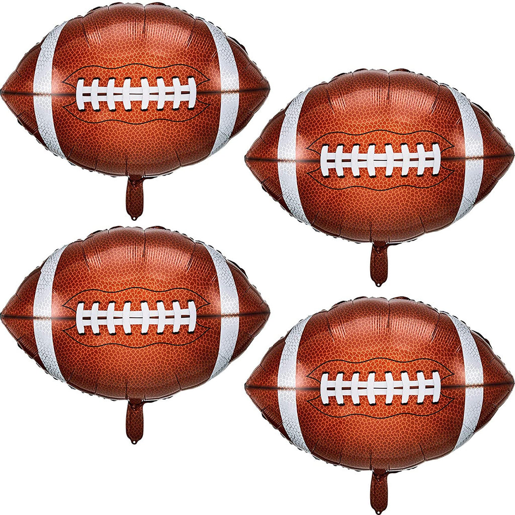 Football Balloons Football Mylar Party Balloons Football Shaped Aluminum Foil Balloons for Sport Themed Football Themed Birthday Party Decor, 22 Inch (4)