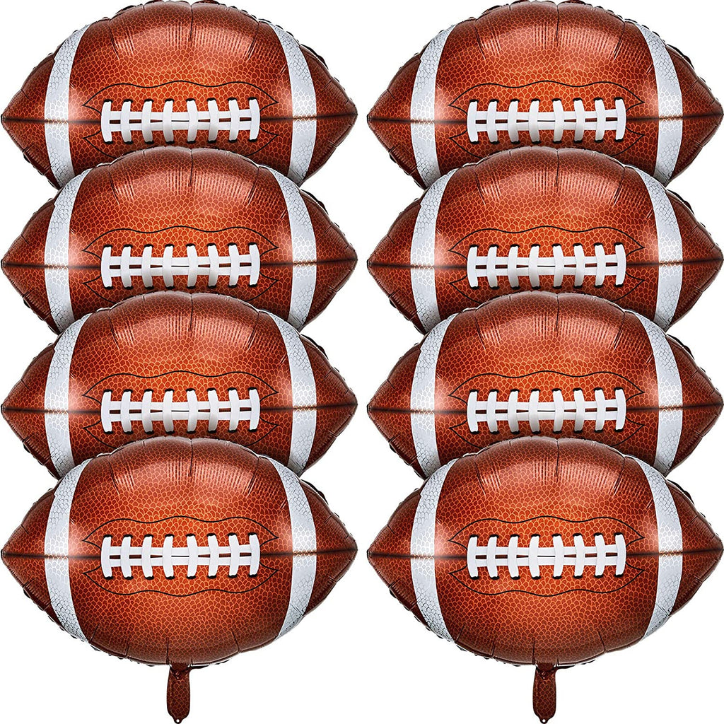 Football Balloons Football Mylar Party Balloons Football Shaped Aluminum Foil Balloons for Sport Themed Football Themed Birthday Party Decor, 22 Inch (4)