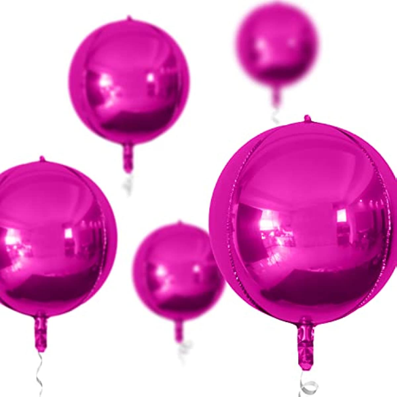 4pcs Giant Hot Pink 4D Foil Balloons, 22 Inches