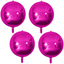 4pcs Giant Hot Pink 4D Foil Balloons, 22 Inches