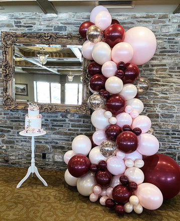 Matte Wine Red Balloon Garland Set for Wedding, Hen Party, Cocktail Party, Masquerade Night.