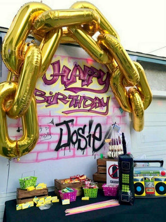 32" Jumbo Gold Chain Link Foil Balloon Garland